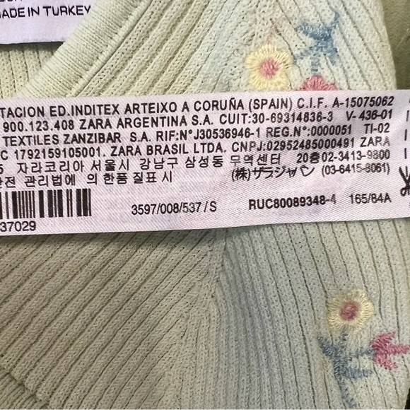 ZARA Knit Floral Embroidery Cardigan & Top - Picture 8 of 8